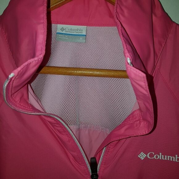 HOST PICK 🩷 COLUMBIA *NWOT* Sportswear Nylon Wind Breaker Pink Medium - Picture 2 of 15